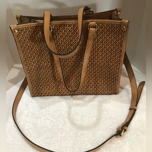 PATRICIA NASH LEATHER WOVEN MEDIUM TOTE